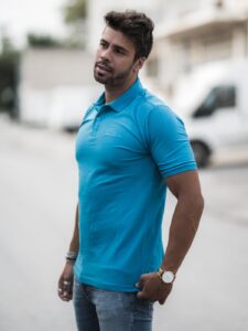 Μπλούζα polo TRESOR ανδρική τυρκουάζ