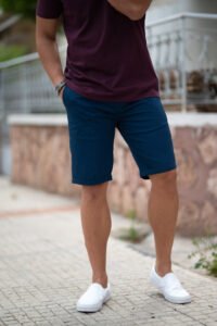 Βερμούδα βαμβακερή σε μπλε χρώμα