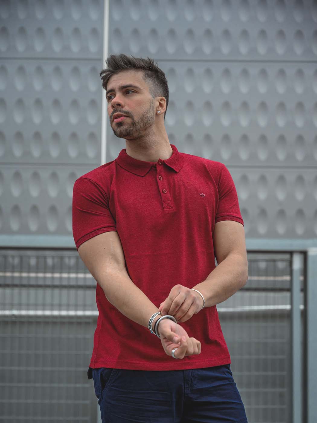 Α Πόλο ανδρική μπλούζα σε βαθύ κόκκινο χρώμα - Image 1