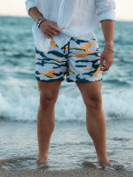 Ανδρικό Μαγιό Σορτς 70-60 Λευκό-μπλε - Image 3