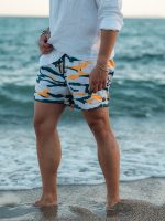 Ανδρικό Μαγιό Σορτς 70-60 Λευκό-μπλε - Image 2