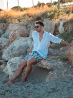 Ανδρικό Μαγιό Σορτς 70-64 Ριγέ Τιρκουάζ - Image 2