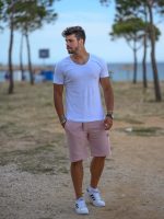 Βαμβακερή βερμούδα σε ροζ 30-88