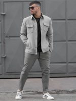 Ανδρικό πανωφόρι σε γκρι