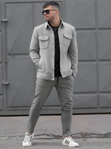 Ανδρικό πανωφόρι σε γκρι