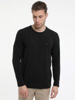 Basic βαμβακερή μπλούζα σε μαύρο - Image 2