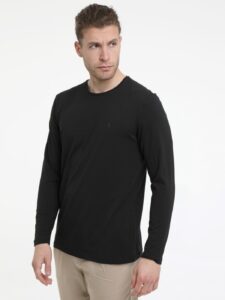 Basic βαμβακερή μπλούζα σε μαύρο