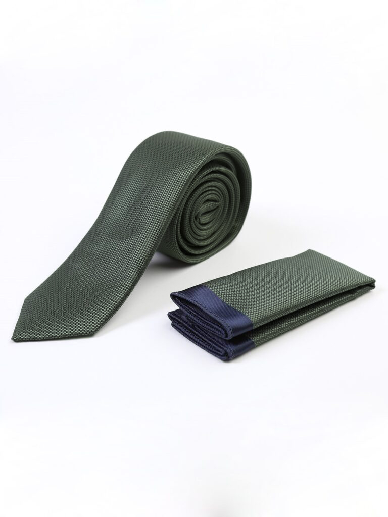 tie 2 Ανδρική γραβάτα με μαντηλάκι σε λαδί 220-91 - Image 1