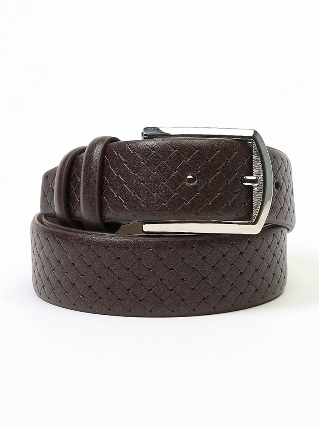 33-6019_kafe Ζώνη κλασσική σε τεχνόδερμα καφέ - Image 1