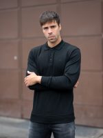 Μπλούζα πόλο σε μαύρο - Image 2