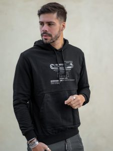 Mπλούζα φούτερ σε μαύρο με διακριτικό τύπωμα