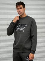 Μπλούζα φούτερ σε χακί με κέντημα