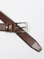 Ανδρική Ζώνη Με Ανάγλυφο Σχέδιο 33-6026 Καφέ - Image 3