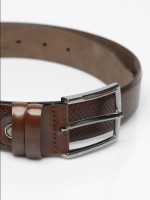 Ανδρική Ζώνη Με Ανάγλυφο Σχέδιο 33-6026 Καφέ - Image 2