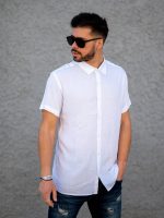 Πουκάμισο Λευκό SLIM FIT Με Κοντό Μανίκι Λευκό