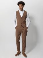 Υφασμάτινο Παντελόνι Με Ζώνη 7/8 OLIVER 4454 Καφέ - Image 4