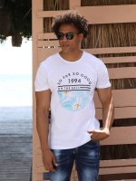 Ανδρικό Βαμβακερό Κοντομάνικο T-shirt 10-645 Λευκό