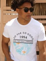 Ανδρικό Βαμβακερό Κοντομάνικο T-shirt 10-645 Λευκό - Image 3