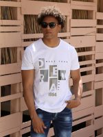 Ανδρικό Βαμβακερό Κοντομάνικο T-shirt 10-646 Λευκό - Image 3