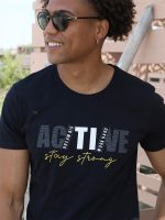 Ανδρικό Βαμβακερό Κοντομάνικο T-shirt 10-647 Μπλε Σκούρο - Image 2