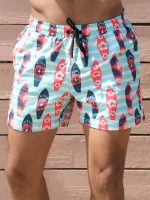 Ανδρικό Μαγιό Σορτς 70-64 Ριγέ Τιρκουάζ - Image 3