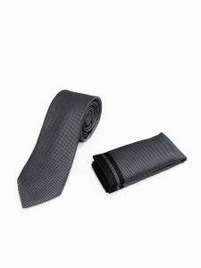 Ανδρική Γραβάτα Με Μαντηλάκι 33-6099 Grey 1