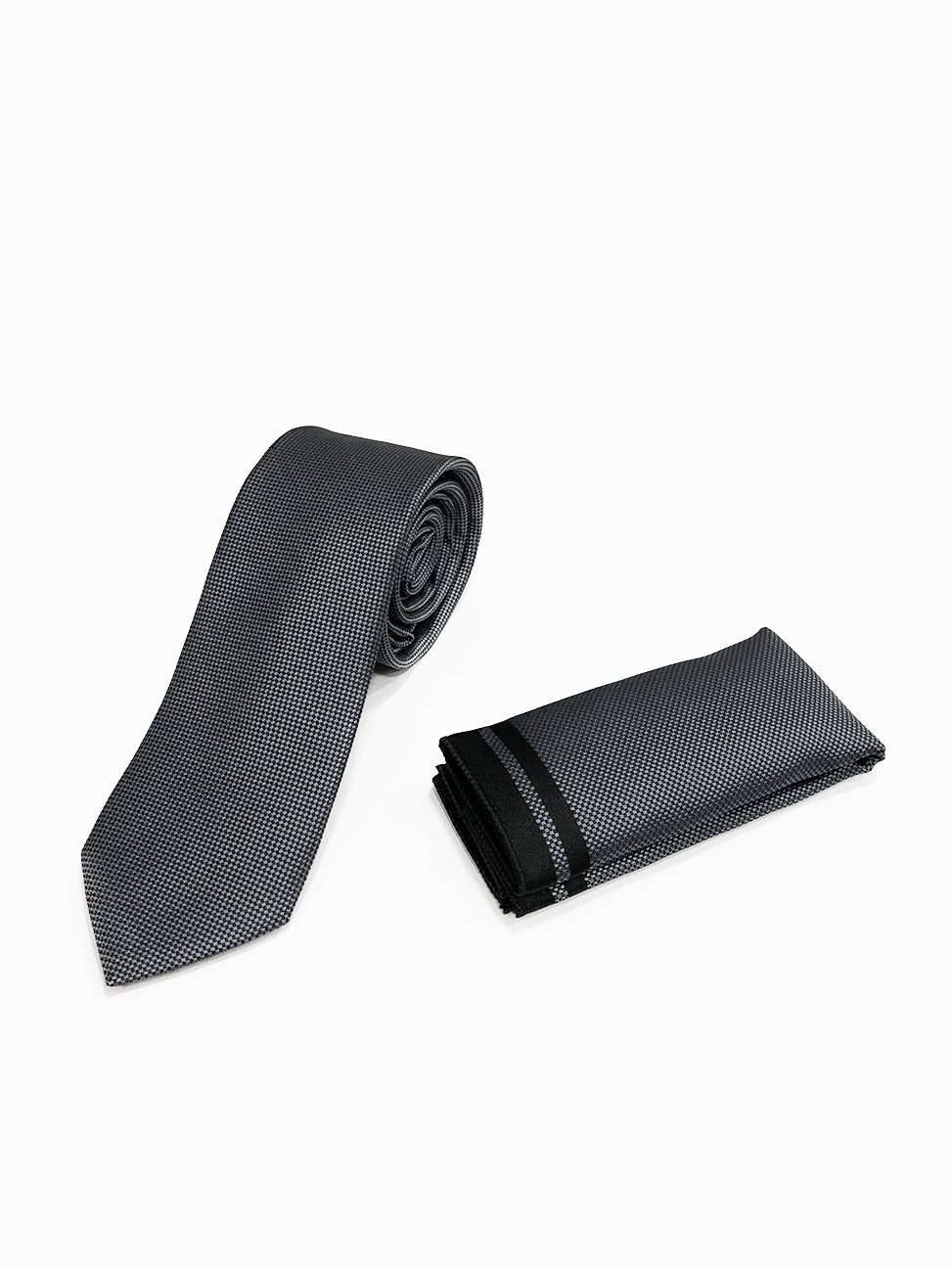 GREY-1-1-e1690976837315.jpg Ανδρική Γραβάτα Με Μαντηλάκι 33-6099 Grey 1 - Image 1