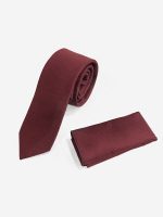 Ανδρική Γραβάτα Με Μαντηλάκι 33-6099 Dark Red