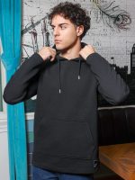 Ανδρική Μπλούζα Με Κουκούλα 10-648 Μαύρο - Image 4