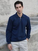 Μπλούζα Φούτερ Με Φερμουάρ Στο Γιακά 10-649 Μπλε