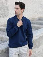 Μπλούζα Φούτερ Με Φερμουάρ Στο Γιακά 10-649 Μπλε - Image 2