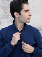 Μπλούζα Φούτερ Με Φερμουάρ Στο Γιακά 10-649 Μπλε - Image 3