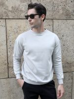 Ανδρική Λεπτή Μπλούζα Φούτερ 10-652 Γκρι - Image 6