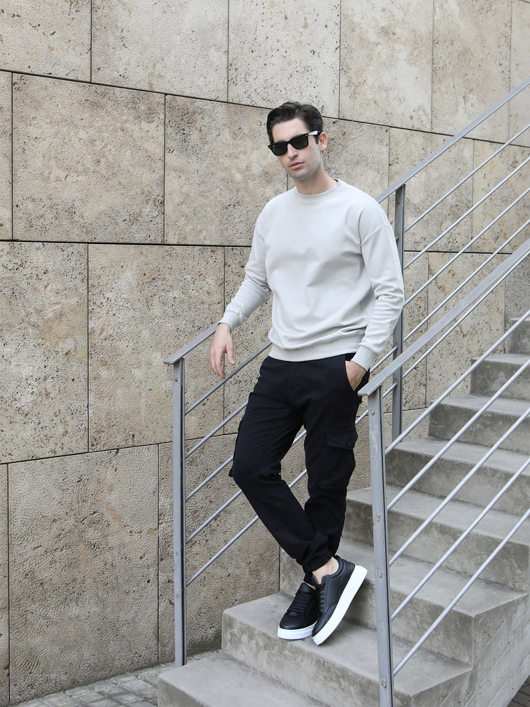 10-652 ΓΚΡΙ (2) copy Ανδρική Λεπτή Μπλούζα Φούτερ 10-652 Γκρι - Image 1