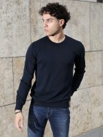 Ανδρική Λεπτή Πλεκτή Μπλούζα 10-671 Μπλε - Image 3