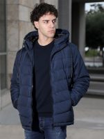 Ανδρικό Puffer Jacket Μπουφάν Με Κουκούλα 20-135 Μπλε - Image 4