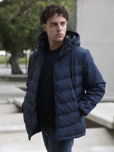Ανδρικό Puffer Jacket Μπουφάν Με Κουκούλα 20-135 Μπλε