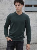 Ανδρική Μπλούζα Με V Λαιμό 10-673 Χακί - Image 3