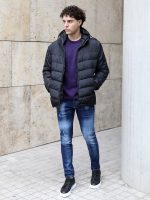Ανδρικό Puffer Jacket Μπουφάν Με Κουκούλα 20-136 Μαύρο