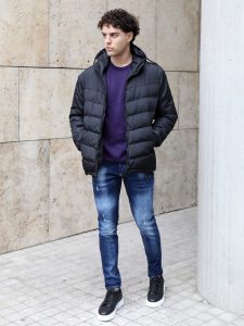 Ανδρικό Puffer Jacket Μπουφάν Με Κουκούλα 20-136 Μαύρο