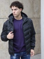 Ανδρικό Puffer Jacket Μπουφάν Με Κουκούλα 20-136 Μαύρο - Image 6