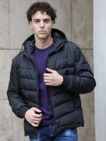 Ανδρικό Puffer Jacket Μπουφάν Με Κουκούλα 20-136 Μαύρο - Image 5
