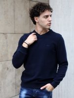 Ανδρική Μπλούζα Με V Λαιμό 10-674 Μπλε