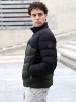Ανδρικό Κοντό Puffer Jacket Μπουφάν 20-139 Μαύρο/Χακί - Image 7