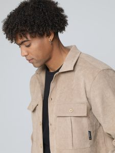Ανδρικό Πουκάμισο Oversize JERSEY 2163 Μπεζ