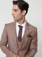 Ανδρικό Κοστούμι Με γιλέκο HENRY 1997 Camel - Image 3