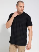 Βαμβακερό T-shirt Με Ιδιαίτερη Πλέξη Roan 207017 Μαύρο - Image 3