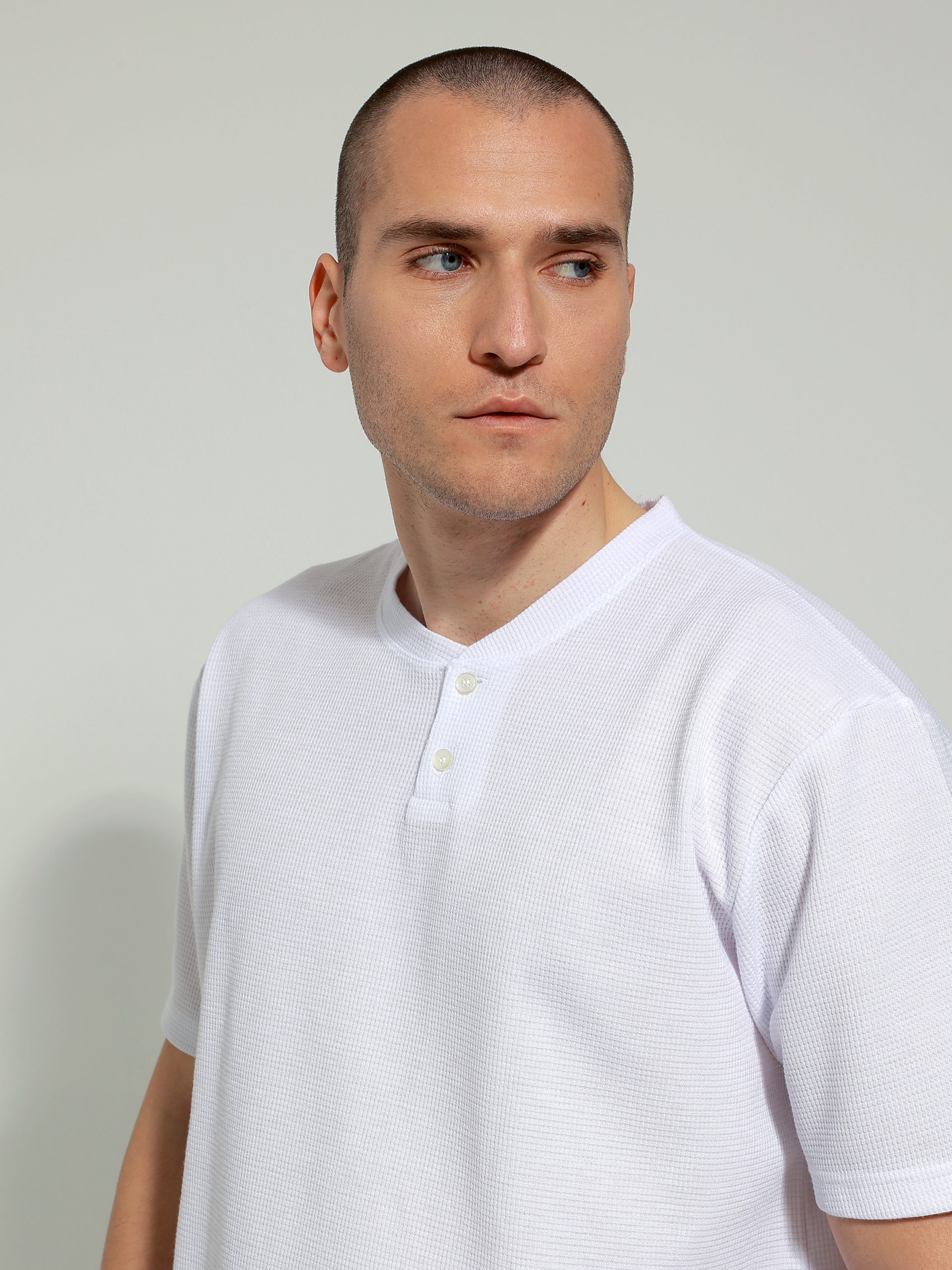 4S0A2080 Βαμβακερό T-shirt Με Ιδιαίτερη Πλέξη Kester 207025 Λευκό - Image 1