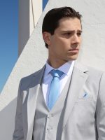 Ανδρική Γραβάτα Με Μαντηλάκι 33-6099 Light Blue 2