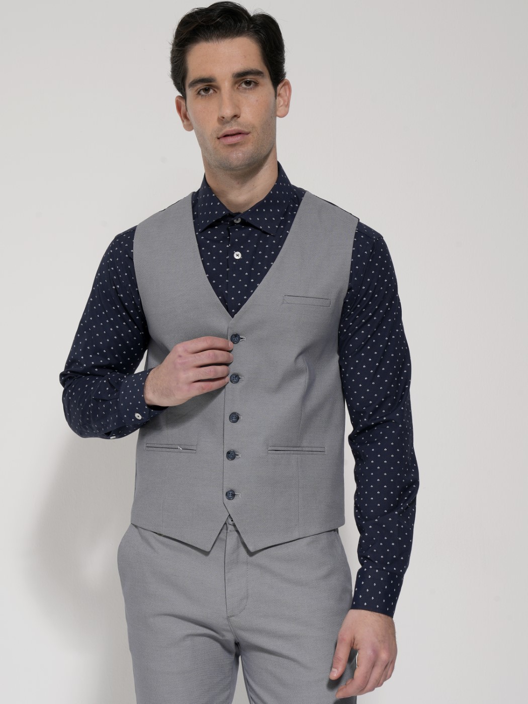 0137 Ανδρικό Στιλάτο Γιλέκο Dack 9487 Indigo - Image 1